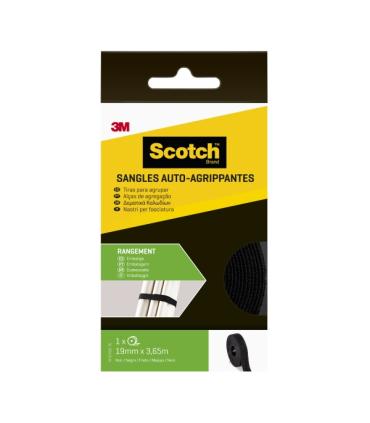 Scotch Tiras Organizadoras de Cable - 19mm x 3.6m - Color Negro