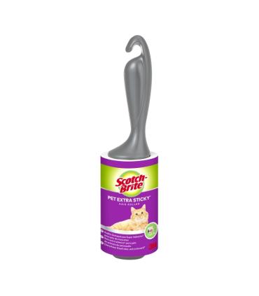 Scotch-Brite Pet Extra Sticky Rodillo Quitapelusas Adhesivo - 48 Hojas - Color Negro