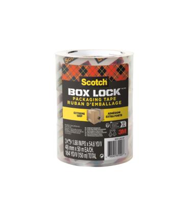 Scotch Box Lock Pack de 3 Precintos de Embalaje - 48mm x 50m - Color Transparente