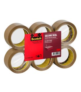 Scotch Pack de 6 Precintos de Embalaje - 50mm x 66m - Sellado Seguro - Color Marron
