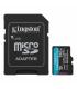 Kingston Tarjeta Micro SDXC 512GB UHS-I U3 V30 Clase 10 200MB/s Canvas Go Plus con Adaptador