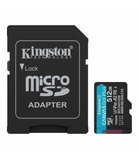 Kingston Tarjeta Micro SDXC 512GB UHS-I U3 V30 Clase 10 200MB/s Canvas Go Plus con Adaptador