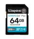 Kingston Tarjeta SDXC 64GB UHS-I U3 V30 Clase 10 200MB/s Canvas Go Plus
