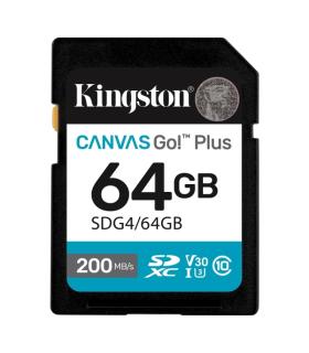 Kingston Tarjeta SDXC 64GB UHS-I U3 V30 Clase 10 200MB/s Canvas Go Plus