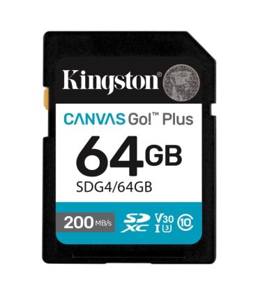 Kingston Tarjeta SDXC 64GB UHS-I U3 V30 Clase 10 200MB/s Canvas Go Plus