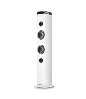 NGS Sky Charm Pro Torre de Sonido Bluetooth 50W - USB, Radio FM, Aux In y Entrada Optica - Funcion Broadcasting - Madera de Alta