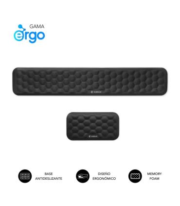 Subblim Pack Ergo Airpadding Reposamuñecas para Teclado y Raton - Espuma Viscoelastica 65D - Tejido AirMesh Transpirable - Base.
