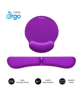 Subblim Pack Ergo MemoryFlex Alfombrilla Ergonomica para Raton y Reposamuñecas Teclado - Espuma Elastica - Microtexturizada Impe