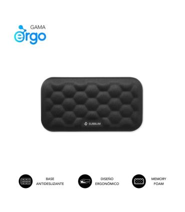 Subblim Ergo Airpadding Reposamuñecas para Raton - Espuma Viscoelastica 65D - Tejido AirMesh Transpirable - Base Antideslizante.