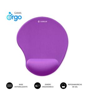 Subblim Ergo Neogel Alfombrilla Ergonomica para Raton - Espuma Elastica - Microtexturizada Impermeable - Base Antideslizante ..