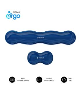 Subblim Pack Ergo Crystal Flex Reposamuñecas para Teclado y Raton - Gel Refrigerante Autoajustable - Diseño Ondulado Ergonomico.