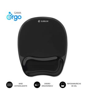 Subblim Ergo Crystal Flex Alfombrilla Ergonomica para Raton - Gel Refrigerante Autoajustable - Diseño Ondulado Ergonomico - Base