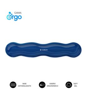 Subblim Ergo Crystal Flex Reposamuñecas para Teclado - Gel Refrigerante Autoajustable - Diseño Ondulado Ergonomico - Base Antide