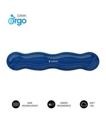 Subblim Ergo Crystal Flex Reposamuñecas para Teclado - Gel Refrigerante Autoajustable - Diseño Ondulado Ergonomico - Base Antide