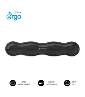 Subblim Ergo Crystal Flex Reposamuñecas para Teclado - Gel Refrigerante Autoajustable - Diseño Ondulado Ergonomico - Base Antide