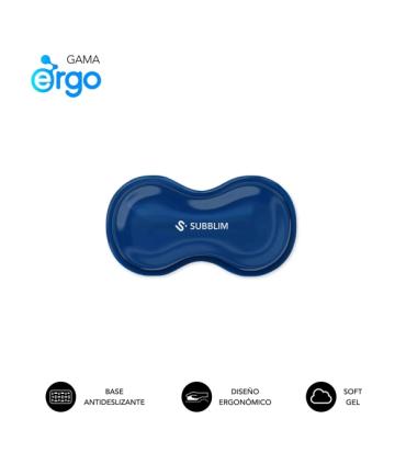 Subblim Ergo Crystal Flex Reposamuñecas para Raton - Gel Refrigerante Autoajustable - Diseño Ondulado Ergonomico - Base Antidesl