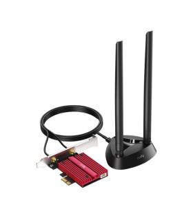 Cudy Adaptador de Red PCIe Tribanda WiFi 7 BE9300 - Bluetooth 5.4 - Disipador Termico - Base de Antena Magnetizada - Color Negro