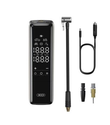 XO CZ017 Inflador de Aire Portatil - Pantalla LCD - 3 Bocas - 12V - Color Negro
