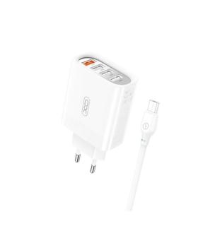 XO L100 Pack Cargador de Corriente 18W - 4x USB-A - Proteccion Intelifente + Cable USB-A a MicroUSB 2.4A