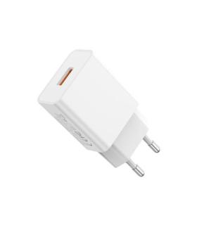 XO L127TC Cargador de Pared 18W - USB-A - Cable USB-A a USB-C 1m - Color Blanco