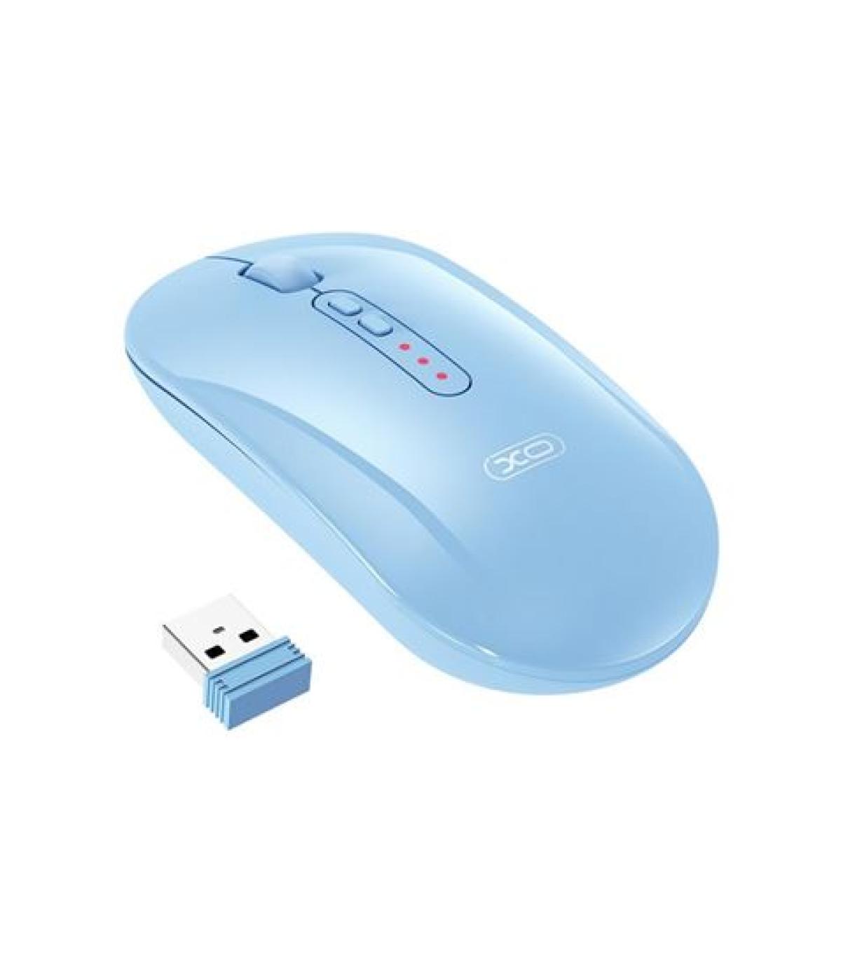 XO M13 Raton Inalambrico - Bluetooth y RF 2.4GHz - 1600DPI - Color Azul