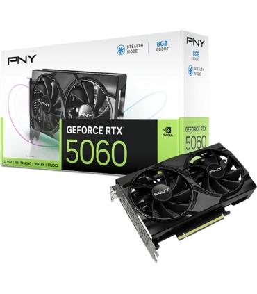 PNY GeForce RTX 5060 Tarjeta Grafica 8GB GDDR7 Dual Fan Reflex 2 AI NVIDIA DLSS4