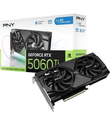 PNY GeForce RTX 5060 Ti Tarjeta Grafica 8GB GDDR7 Overclocked Dual Fan Reflex 2 AI NVIDIA DLSS4