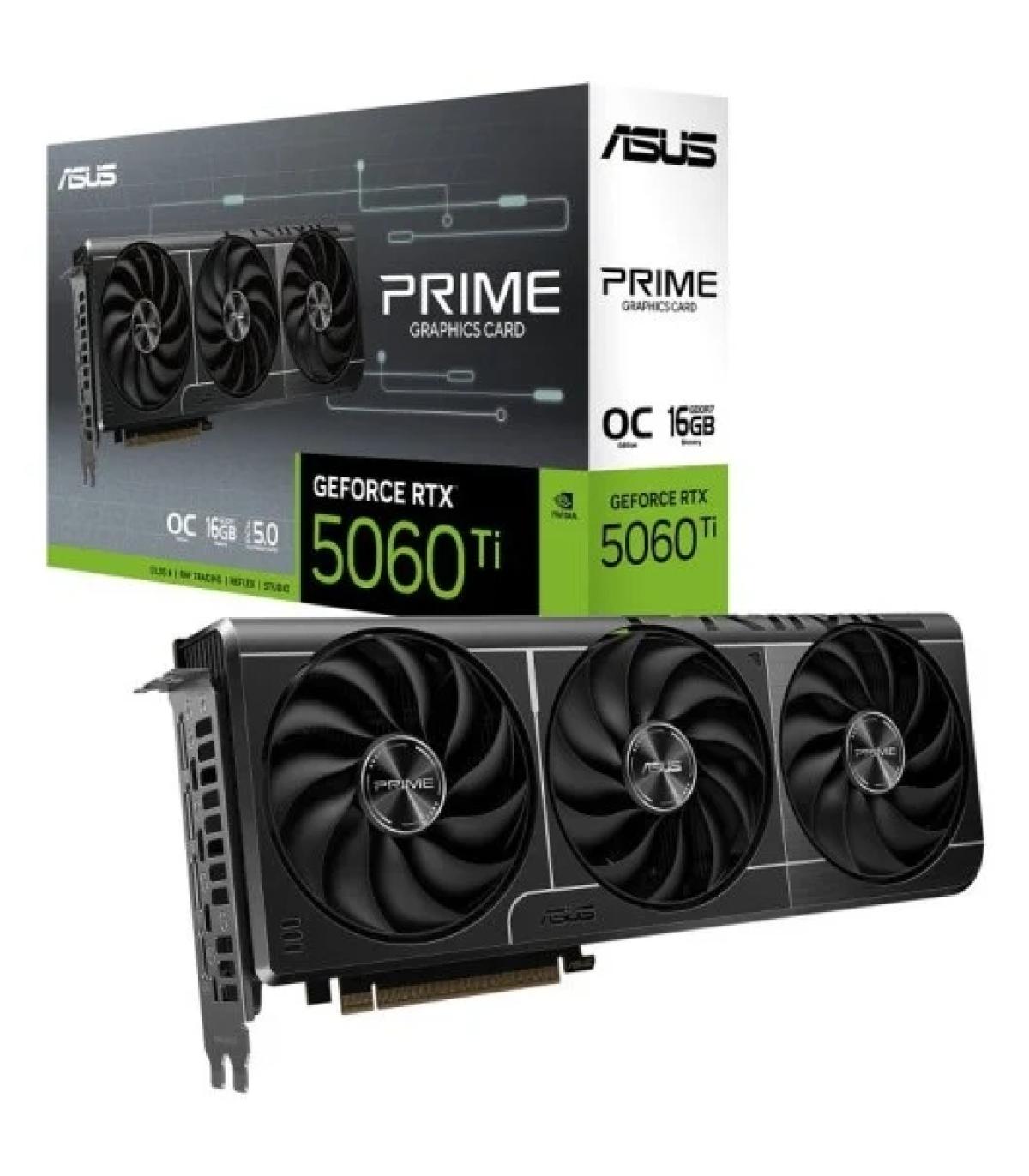 Asus GeForce PRIME RTX 5060 TI OC Edition Tarjeta Grafica 16GB GDDR7 Reflex 2 RTX AI DLSS4