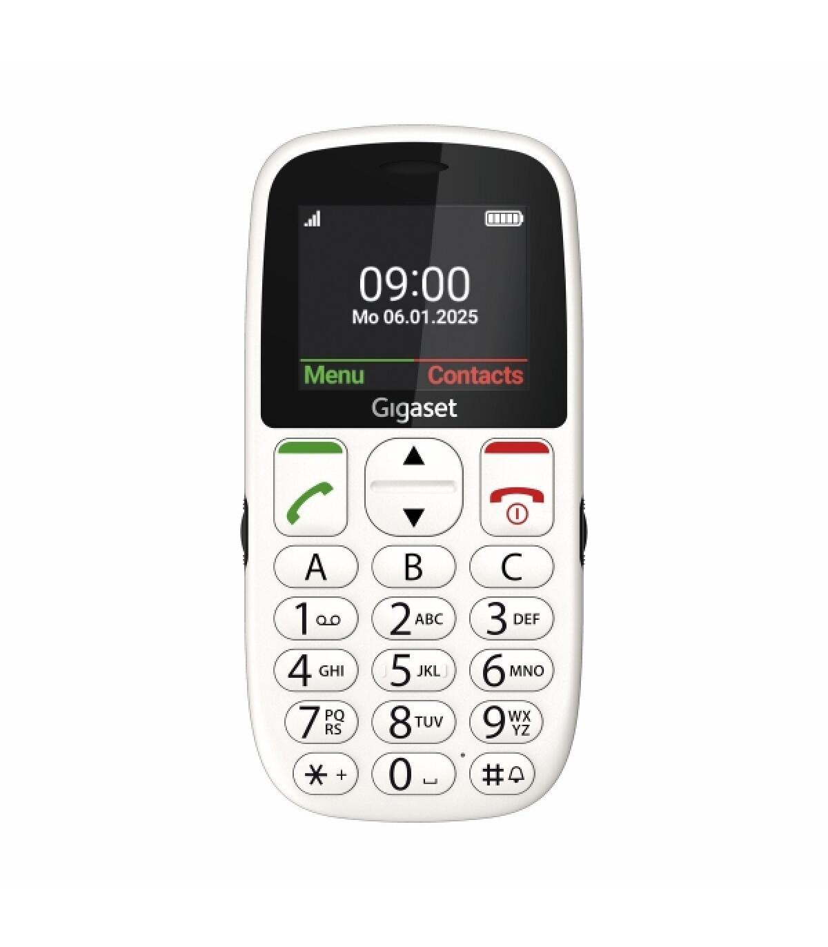 Gigaset GL395 Telefono Movil para Mayores Pantalla 2.2" - IP44 - Base de Carga - Color Blanco
