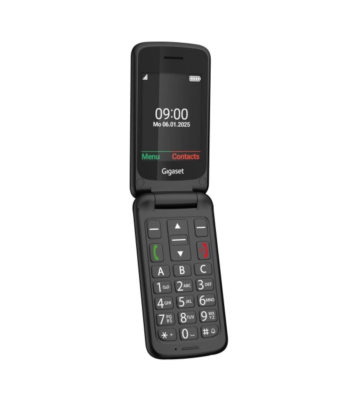 Gigaset GL595 Telefono Movil para Mayores Pantalla 2.8" -Tipo Concha - IP44 - Base de Carga - Color Negro