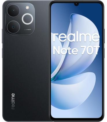 Realme Note 70T Smartphone Pantalla Amoled 6.75"- 90Hz - 4GB - 256GB - Bateria 6000mAh - Color Negro