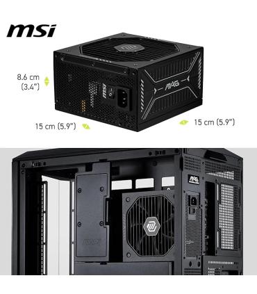 FUENTE ALIMENTACION MSI MAG A1000GLS PCIE5,PSU,1000W,80 PLUS GOLD,MODULAR,135MM,ACTIVE PFC,PCI-E 5.0 (16 PIN)X1,PCI-E (6+2 PIN)X