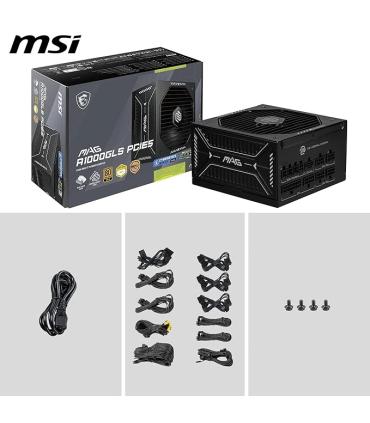 FUENTE ALIMENTACION MSI MAG A1000GLS PCIE5,PSU,1000W,80 PLUS GOLD,MODULAR,135MM,ACTIVE PFC,PCI-E 5.0 (16 PIN)X1,PCI-E (6+2 PIN)X