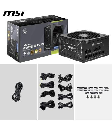 FUENTE ALIMENTACION MSI MAG A750GLS PCIE5,PSU,750W,80 PLUS GOLD,MODULAR,120MM,ACTIVE PFC,PCI-E 5.0 (16 PIN)X1,PCI-E (6+2 PIN)X4,