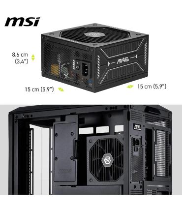 FUENTE ALIMENTACION MSI MAG A750GLS PCIE5,PSU,750W,80 PLUS GOLD,MODULAR,120MM,ACTIVE PFC,PCI-E 5.0 (16 PIN)X1,PCI-E (6+2 PIN)X4,