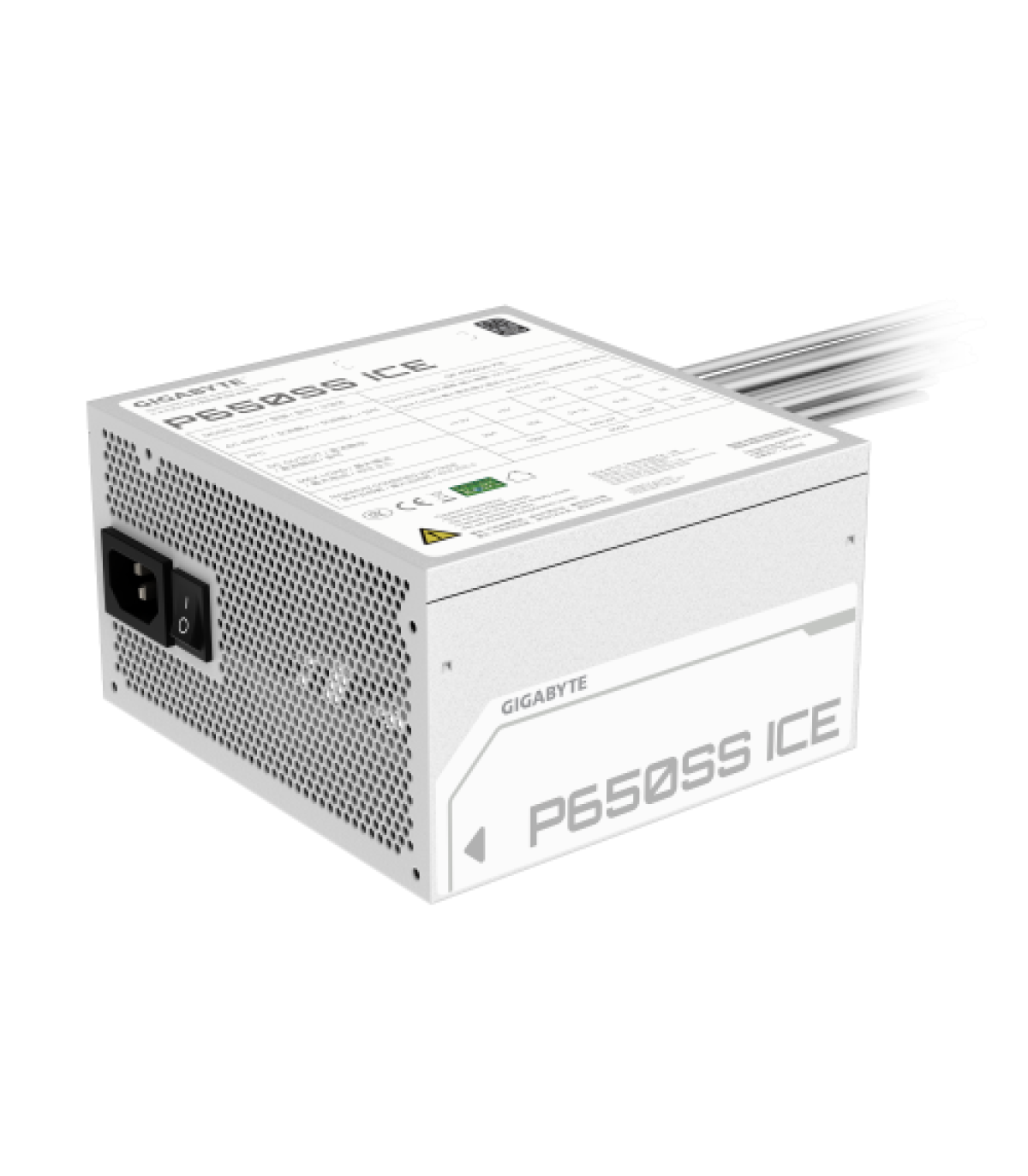 GIGABYTE P650SS ICE Fuente de Alimentación - PCIe 5.0, 80 PLUS Silver, Ventilador de 120 mm, Compatible con ATX 3.0, Enchufe EU