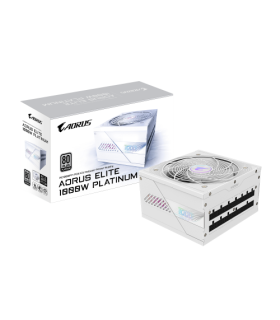 GIGABYTE AORUS ELITE P1000W ICE Fuente de Alimentación - PCIe 5.0, 80 PLUS Platinum, Diseño completamente modular, Ventilador..