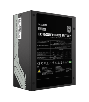 GIGABYTE UD1600PM PG5 AI TOP Fuente de Alimentación - PCIe 5.0, 80 PLUS Platinum, Diseño totalmente modular, Ventilador de 120..