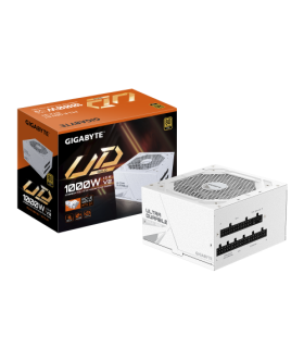 GIGABYTE UD1000GM PG5 V2 ICE Fuente de Alimentación – PCIe Gen 5.1, 80 PLUS Gold, Diseño completamente modular, Ventilador de 12