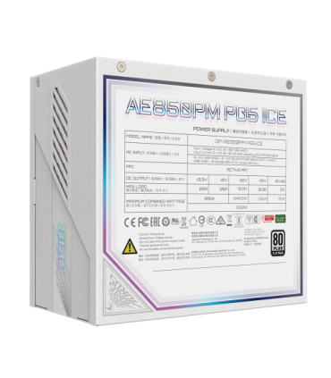 GIGABYTE AORUS ELITE P850W ICE Fuente de Alimentación - PCIe 5.0, 80 PLUS Platinum, Diseño completamente modular, Ventilador..