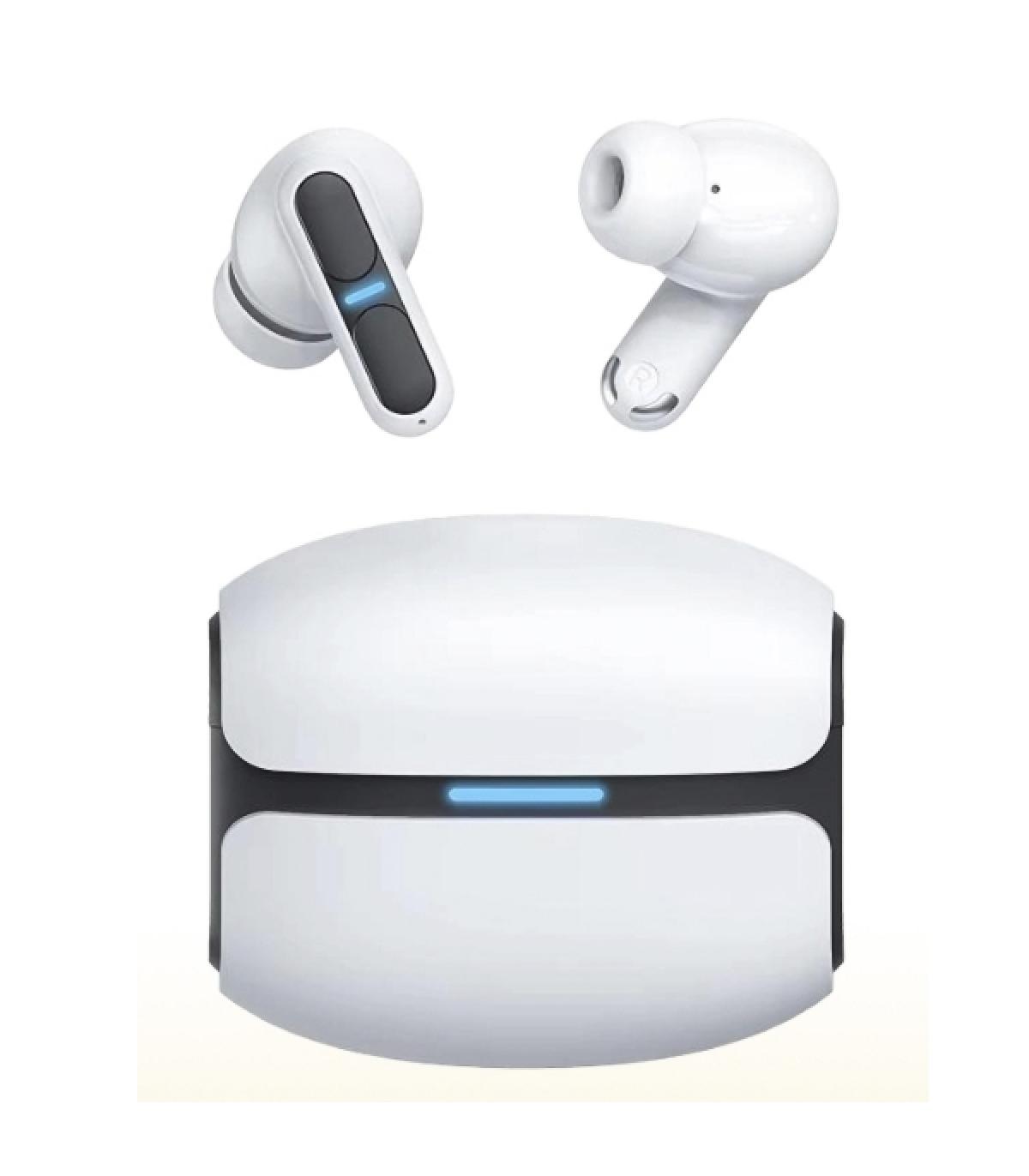 Leotec TWS Gaming Nebula Fit Auriculares Bluetooth 6.0 - Estuche de Carga - Color Blanco