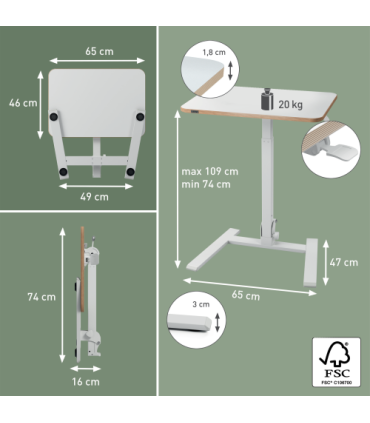 MESA ELEVABLE PEQUEÑA PLEGABLE LEITZ ERGO KENSINGTON 65880001