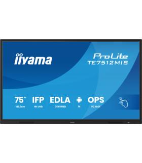 MONITOR INTERACTIVO TACTIL IIYAMA 75" (TE7512MIS-B4AG)3840X2160 / IPS LED 4K UHD / 24/7 / 8/64GB / 400 CD/M / 8MS / 1200:1 / 1..