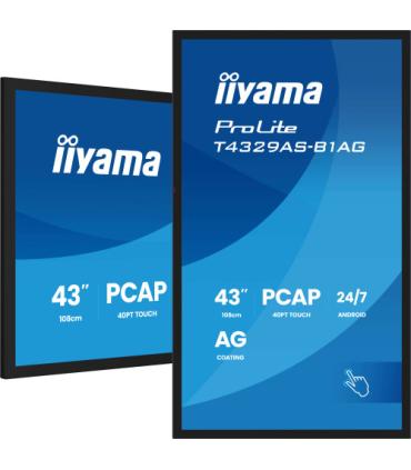 MONITOR IIYAMA 43" ALL-IN-ONE PCAP INTERACTIVE/ ANDROID 14 OS/ 3840 x 2160/ 450CD/M² WITH TOUCH/ HDMI X2 + USB-C/RS-232C X1/ WiF