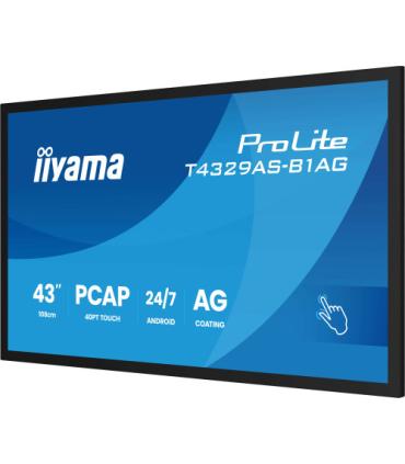 MONITOR IIYAMA 43" ALL-IN-ONE PCAP INTERACTIVE/ ANDROID 14 OS/ 3840 x 2160/ 450CD/M² WITH TOUCH/ HDMI X2 + USB-C/RS-232C X1/ WiF