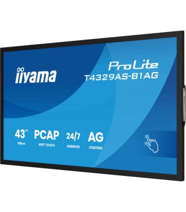 MONITOR IIYAMA 43" ALL-IN-ONE PCAP INTERACTIVE/ ANDROID 14 OS/ 3840 x 2160/ 450CD/M² WITH TOUCH/ HDMI X2 + USB-C/RS-232C X1/ WiF