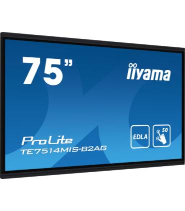 iiyama PROLITE TE7514MIS-B2AG Pantalla plana para señalización digital 190,5 cm (75") LCD Wifi 435 cd / m² 4K Ultra HD Negro Pan