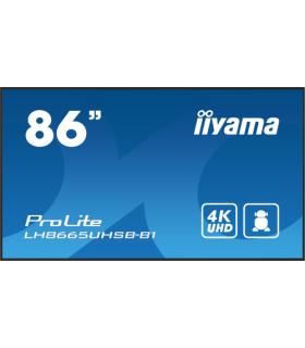 MONITOR IIYAMA 86" , UHD IPS PANEL, HAZE 1%, 800CD/M, HORIZ Y VERT, SIGNAL FAILOVER, MM 2X 10W, HDMI 2X, DP, USB 2.0 X2, WIFI..