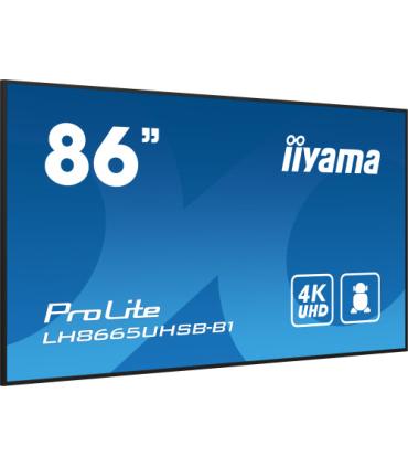 MONITOR IIYAMA 86" , UHD IPS PANEL, HAZE 1%, 800CD/M, HORIZ Y VERT, SIGNAL FAILOVER, MM 2X 10W, HDMI 2X, DP, USB 2.0 X2, WIFI..