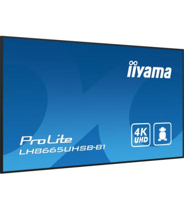 MONITOR IIYAMA 86" , UHD IPS PANEL, HAZE 1%, 800CD/M, HORIZ Y VERT, SIGNAL FAILOVER, MM 2X 10W, HDMI 2X, DP, USB 2.0 X2, WIFI..